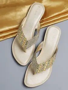 V-WALK Women Embellished Ethnic Open Toe Flats