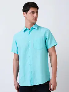 SPYKAR Men Spread Collar Solid Cotton Casual Shirt