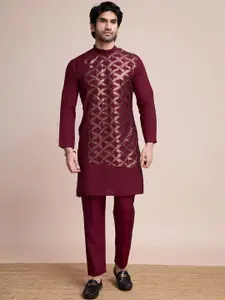 SHUBHVASTRA Men Yoke Design Sequinned Kurta