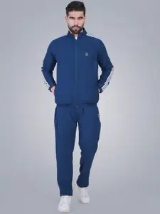 GOTO Men Striped Mock Collar Tracksuits