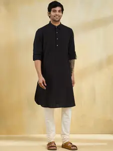 Fabindia Men Striped Thread Work Kurta
