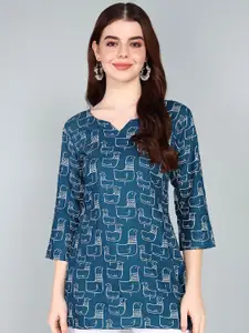 Tviksha Fashion Women Woven Design Printed Straight Kurti