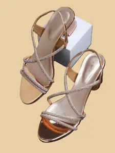 V-WALK Embellished Party Block Sandals