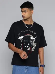 Moda Rapido Men Graphic Printed Round Neck Cotton Oversized Fit T-shirt