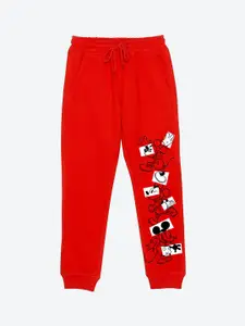 YK Disney Boys Graphic Printed Mid Rise Joggers