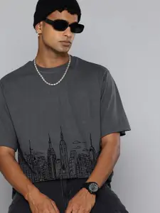 Moda Rapido Men Graphic Printed Round Neck Cotton Oversized Fit T-shirt