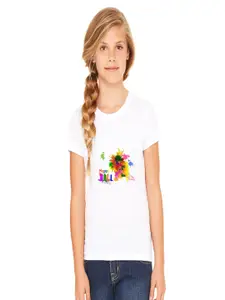 SHUBHAM DESIGNER GALLERY Girls Typography Printed Round Neck T-shirt