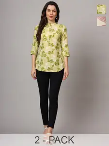 Anouk Rustic Women Pack of 2 Floral Printed Short Kurti