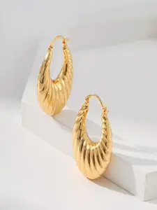 DIVASTRI Circular Gold plated Hoop Earrings