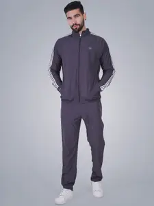 GOTO Men Striped Mock Collar Tracksuits