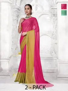 Anouk Rustic Pack Of 2 Colourblocked Saree