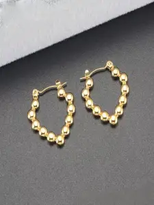 MEENAZ Stainless Steel Gold-Plated Circular Hoop Earrings