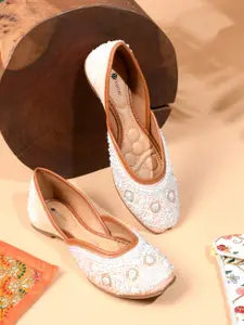 DIVASTRI Women Woven Design Slip-On Ethnic Ballerinas Flats