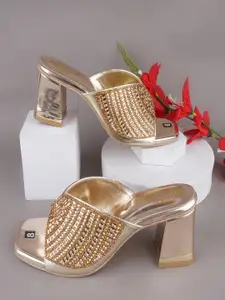 BAESD Embellished Party Block Heel Sandals