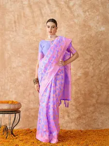 DEVATITHI Ethnic Motifs Zari Silk Blend Banarasi Saree