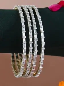 Anouk Set Of 4 Cubic Zirconia-Studded 24CT Gold-Plated Bangles