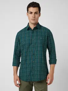 Van Heusen Sport Men Grid Tattersall Checked Slim Fit Cotton Casual Shirt
