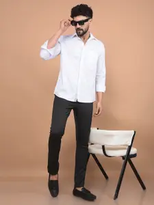 Crimsoune Club Men Premium Slim Fit Spread Collar Multi Striped Cotton Casual Shirt