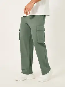 Styli Men Oversized Straight Leg Joggers With Cargo Pockets