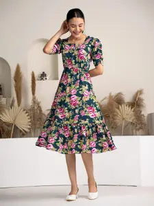 DressBerry Women Floral Printed Fit & Flare Dress