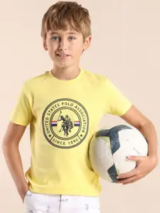 U.S. Polo Assn. Kids Boys Brand Logo Printed T-shirt