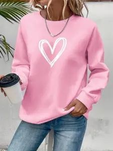 KASHIAN Women Heart Printed Sweatshirt