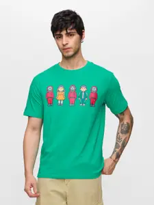 The Souled Store Men Graphic Printed Round Neck Cotton T-shirt