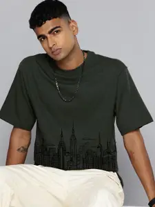 Moda Rapido Men Graphic Printed Round Neck Cotton Oversized Fit T-shirt