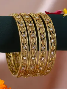 Anouk Set Of 4 Stone-Studded 24CT Gold-Plated Bangles
