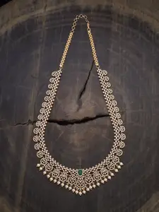 Kushal's Fashion Jewellery  Copper Ruby Gold-Plated Cubic-Zircon Necklace