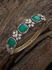 Kushal's Fashion Jewellery Victorian-Plated Zircon-Studded Bangle