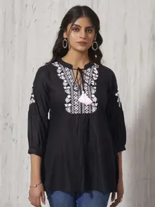 Anouk Ethnic Motifs Embroidered Pleated Short Kurti