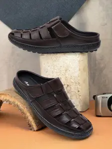 ARAMISH Men Ethnic Leather Fisherman Sandals