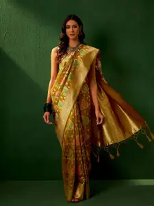 DEVATITHI Ethnic Motifs Zari Organza Saree