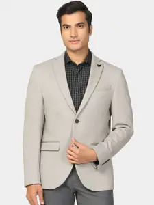 Blackberrys Self Designed Slim-Fit Single Breasted Blazer