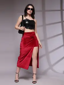 KASSUALLY Front Slit Midi Skirt