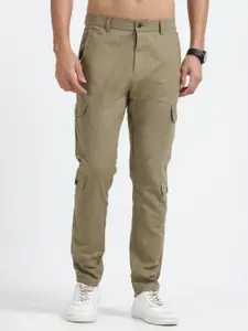 NEVER NEUD Men Relaxed Lazy Linen Utility Cargos Trousers