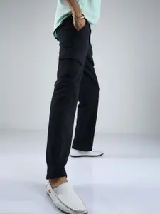 NEVER NEUD Men Relaxed Straight Fit Trousers