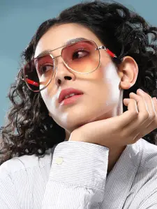 HAUTE SAUCE by  Campus Sutra HAUTE SAUCE by Campus Sutra Women Aviator Sunglasses with Polarised Lens AW25_HSSG2755