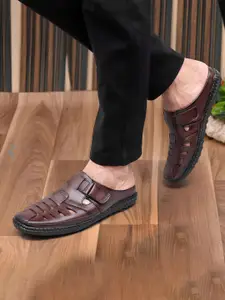 ARAMISH Men Ethnic Leather Shoe-Style Sandals