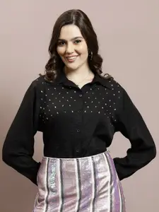 Athena Women Relaxed Tartan Checks Opaque Party Shirt