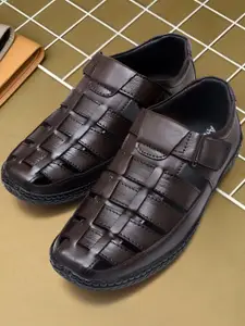 ARAMISH Men Ethnic Leather Shoe-Style Sandals