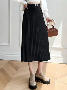 bebe A-Line Acrylic Midi Skirt