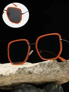 HAUTE SAUCE by  Campus Sutra HAUTE SAUCE by Campus Sutra Women The Malibu Block Oversized Sunglass  Sienna Brown