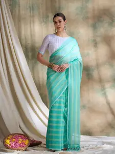 DEVATITHI Striped Silk Blend Saree