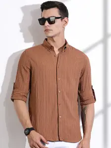 Thomas Scott Men Classic Slim Fit Opaque Casual Shirt