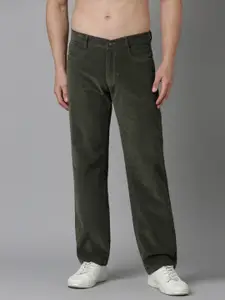 NEVER NEUD Men Relaxed Straight Fit Corduroy Trousers