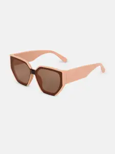 HAUTE SAUCE by  Campus Sutra HAUTE SAUCE by Campus Sutra Women's The Avenue Cateye Sunglass - Nude Pink