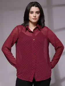 KASSUALLY Women Comfort Sheer Casual Shirt