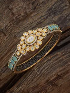 Kushal's Fashion Jewellery Embellished Bridal  Mint Victorian-Plated Kundan Kada Bangle